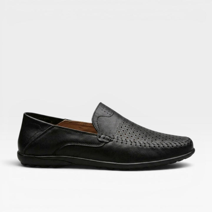 Men's Genuine Leather Loafers – Breathable Slip On Casual Summer Shoes
