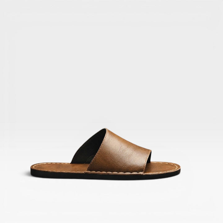 Men's Cow Suede Slide Sandals – Handstitched Slip On for Everyday Comfort