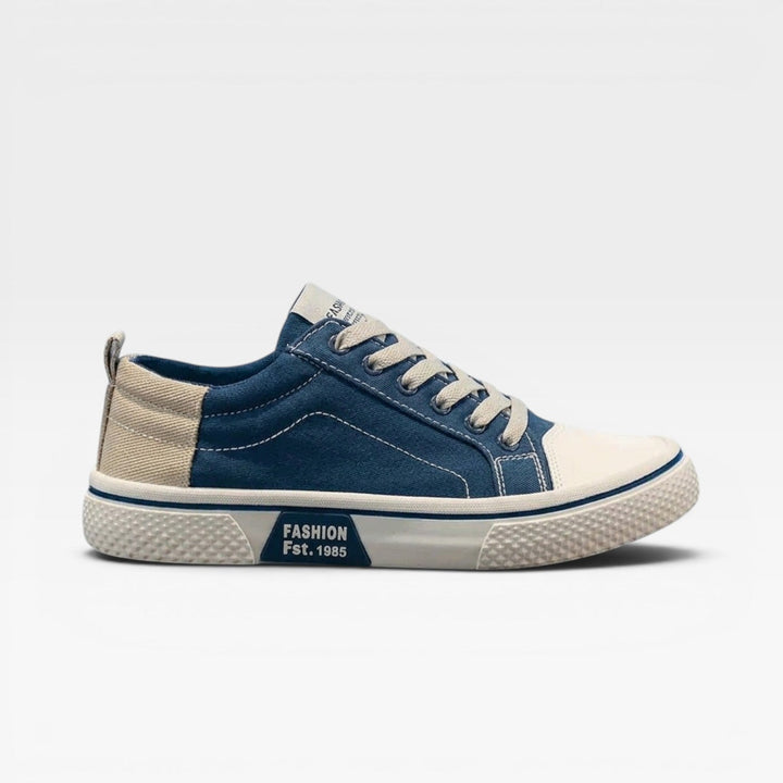 Men's Canvas Lace Up Trainers – Casual Low Top Sneakers