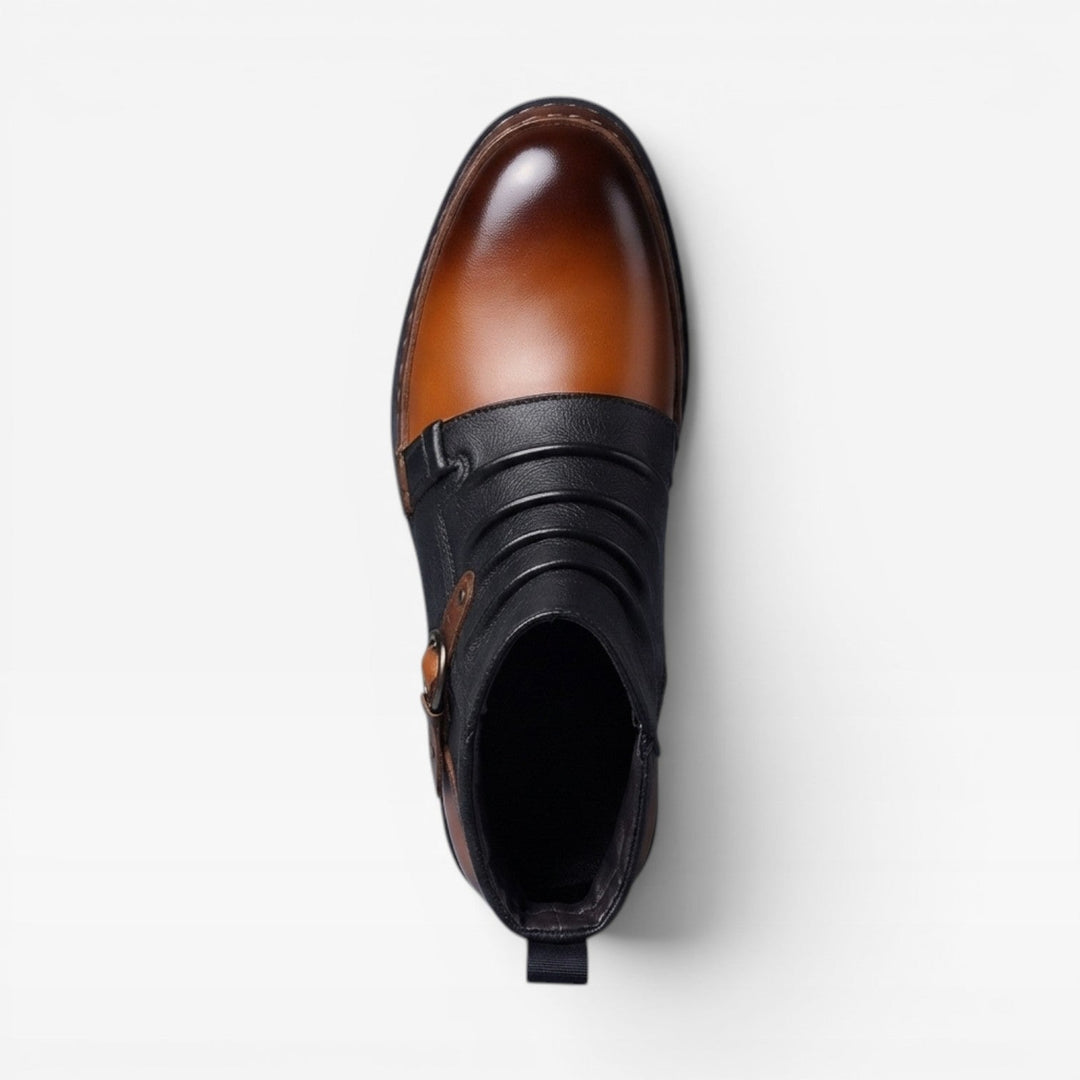 Men's Genuine Leather Ankle Boots – Classic Lace Up Refined Everyday Shoes