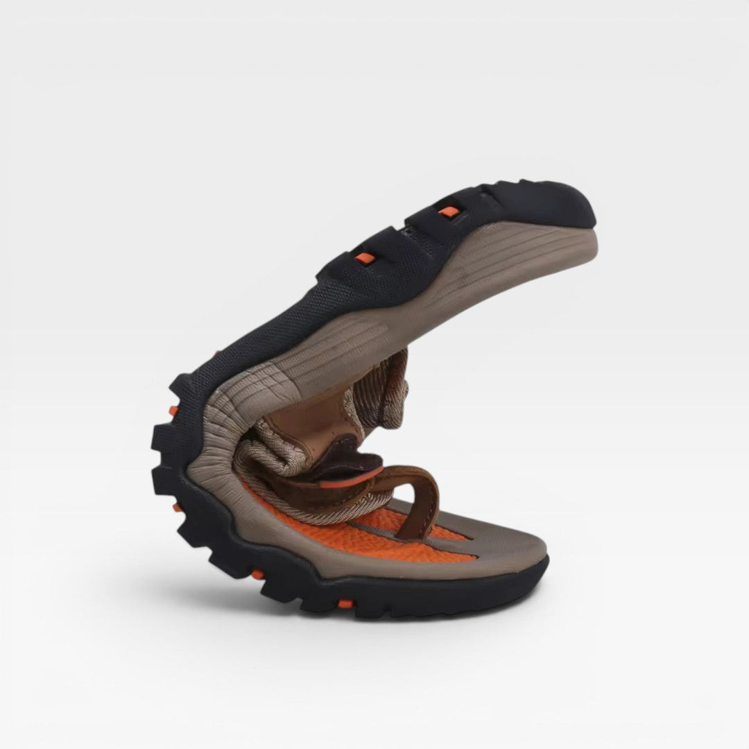 Men's Cowhide Leather Toe Post Sandals – Cushioned Comfort Sandals