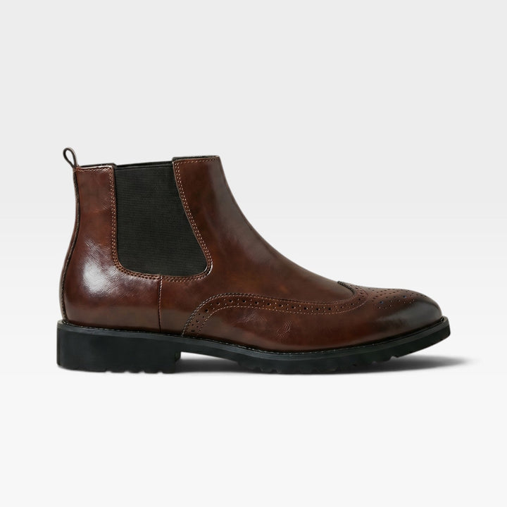 Men's Brogue Chelsea Boots – Wingtip Slip On Smart Casual Boots