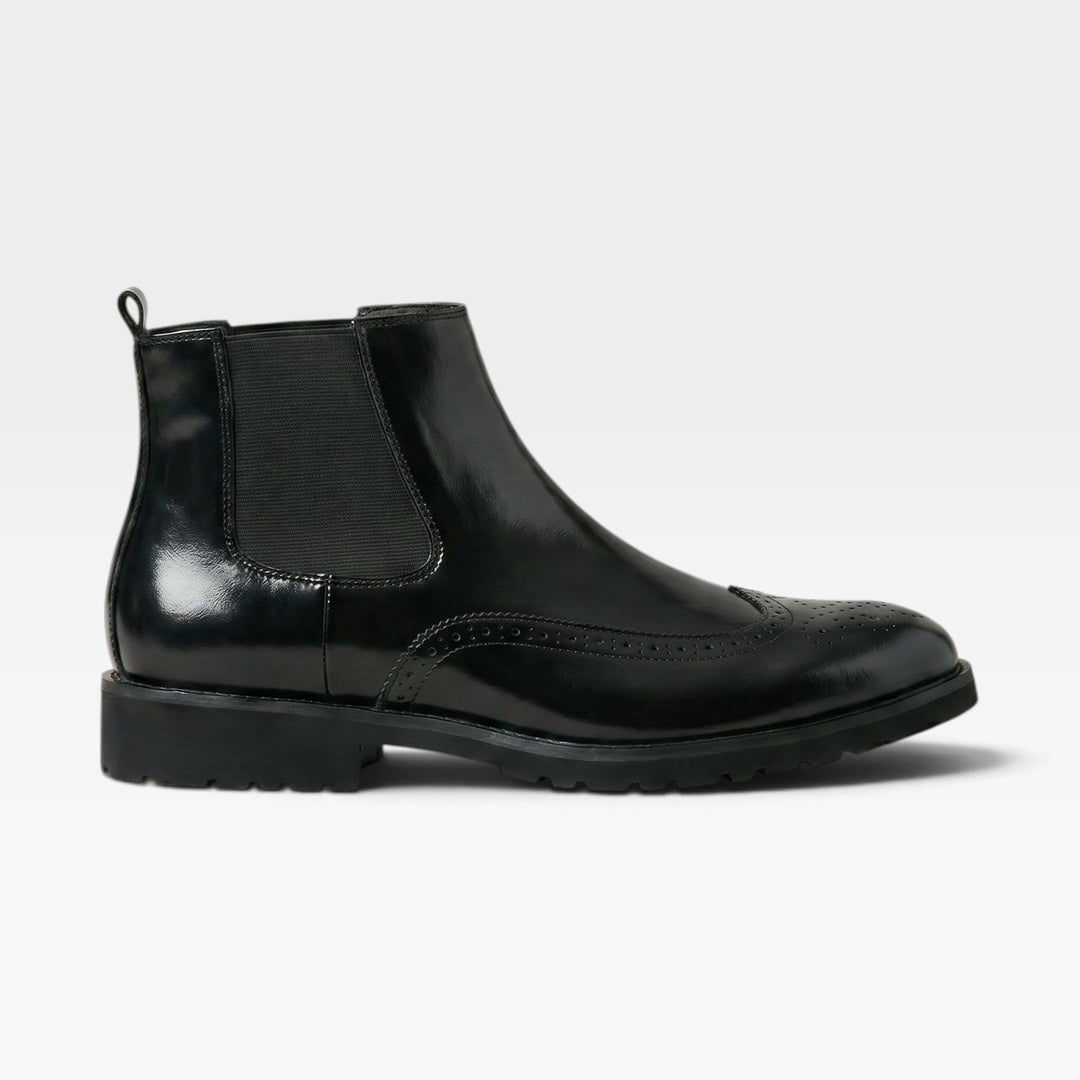 Men's Brogue Chelsea Boots – Wingtip Slip On Smart Casual Boots