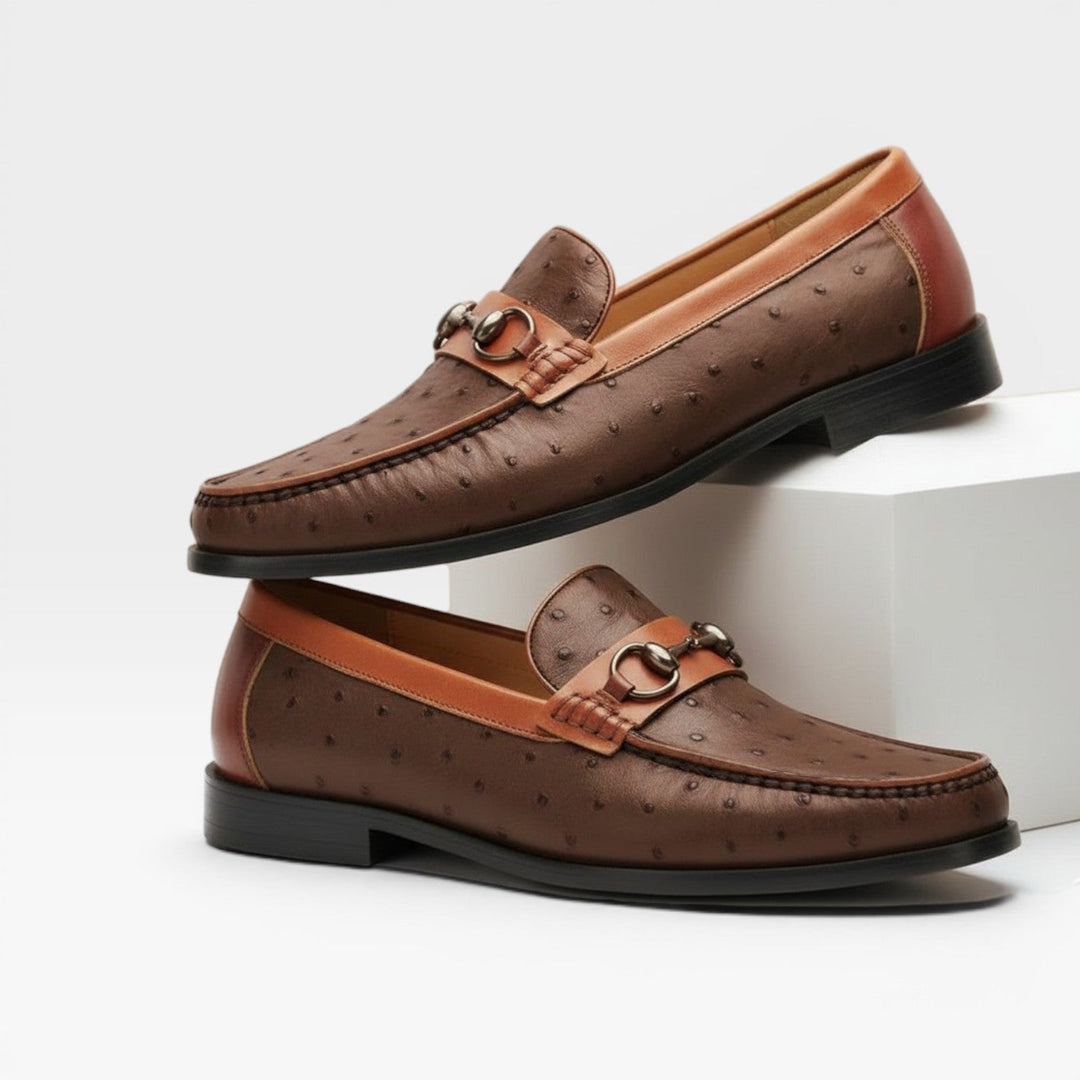 Men's Genuine Leather Bit Loafers – Classic Slip On Smart Dress Shoes