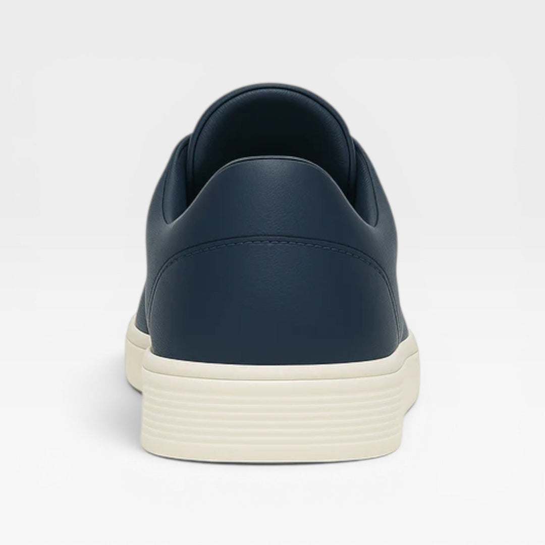Men's Genuine Leather Slip On Trainers – Minimalist Smart Casual Sneakers
