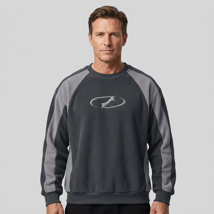 Men’s Color Block Sweatshirt Casual Long Sleeve Crew Neck Top