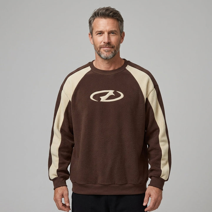 Men’s Color Block Sweatshirt Casual Long Sleeve Crew Neck Top