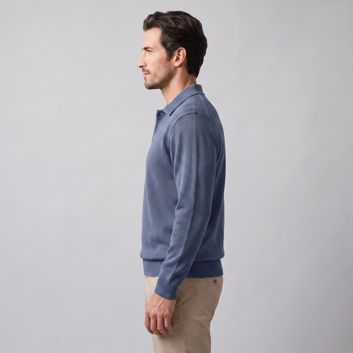 Men's Autumn Long Sleeved Polo Sweater