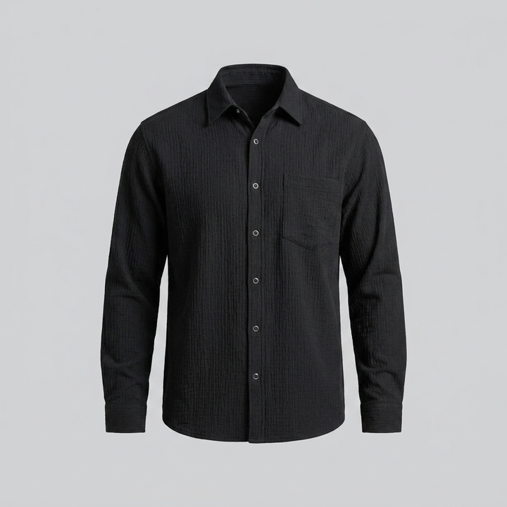 Men's Autumn Textured Long Sleeve Shirt