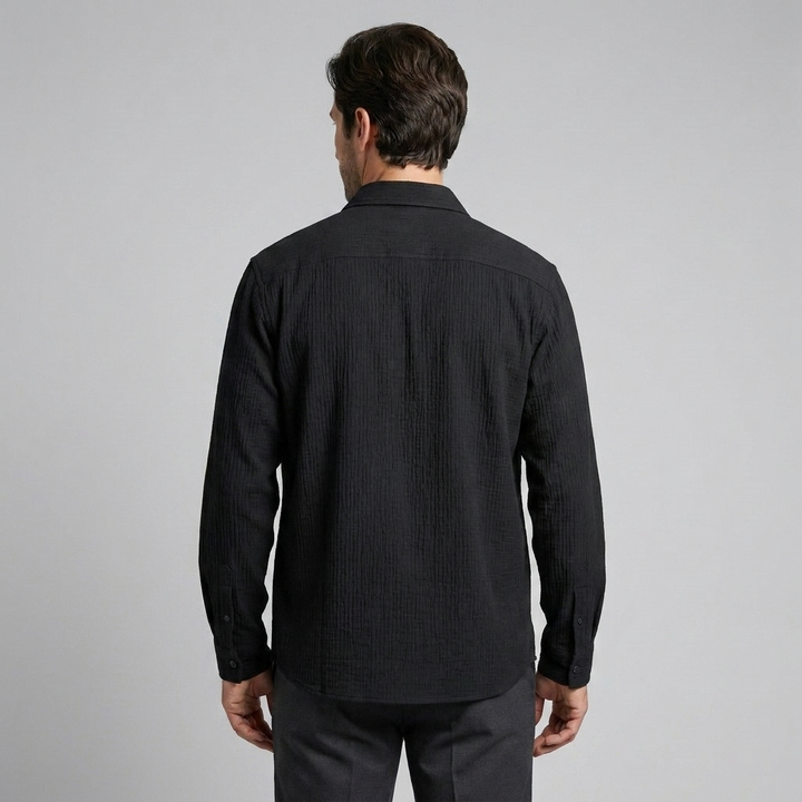 Men's Autumn Textured Long Sleeve Shirt
