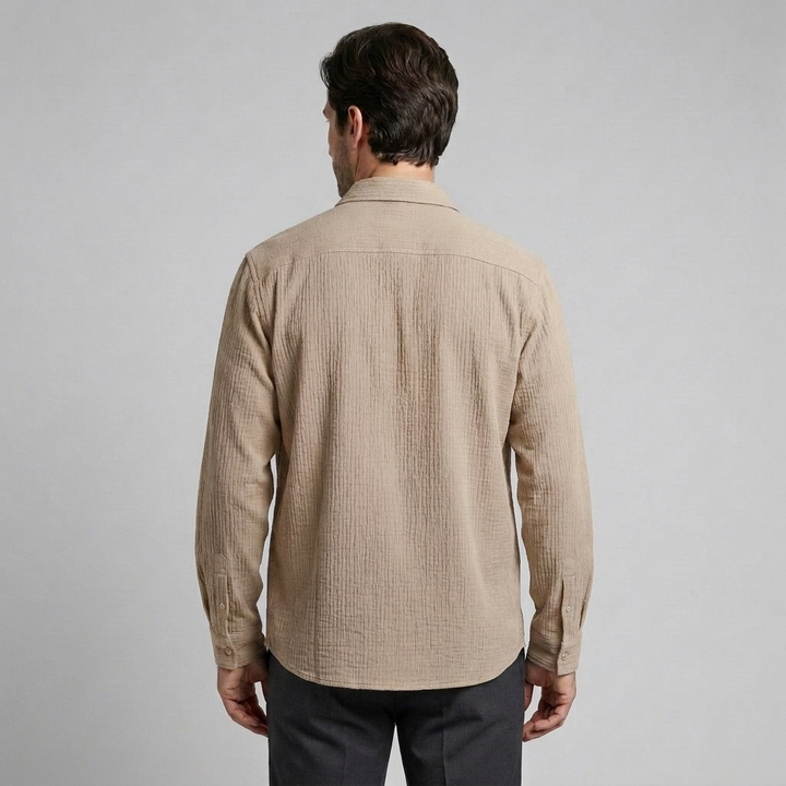 Men's Autumn Textured Long Sleeve Shirt