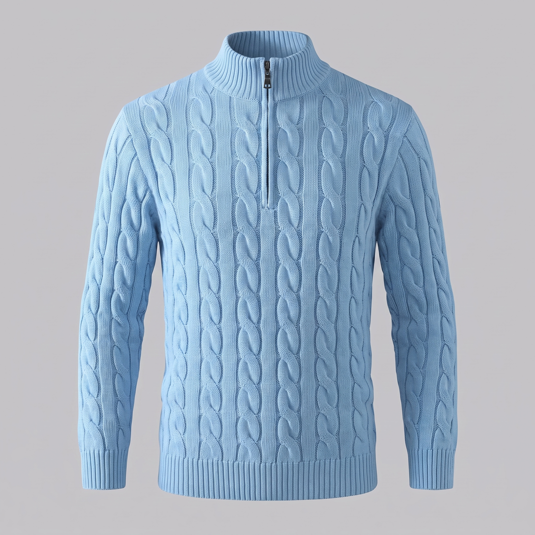 Men's Cable Knit Half-Zip Sweater