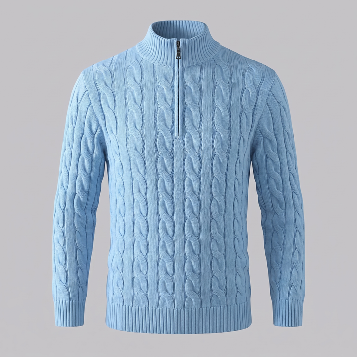 Men's Cable Knit Half-Zip Sweater
