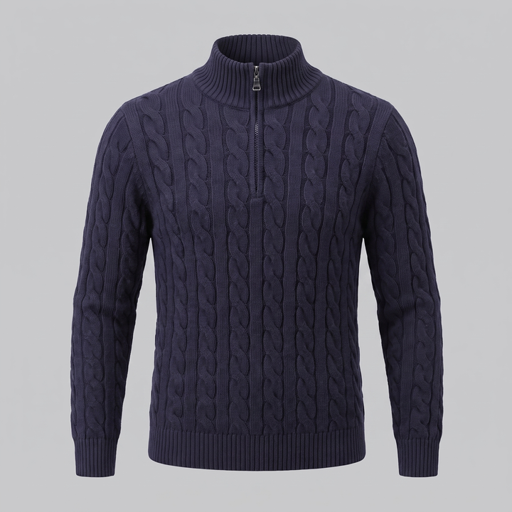 Men's Cable Knit Half-Zip Sweater