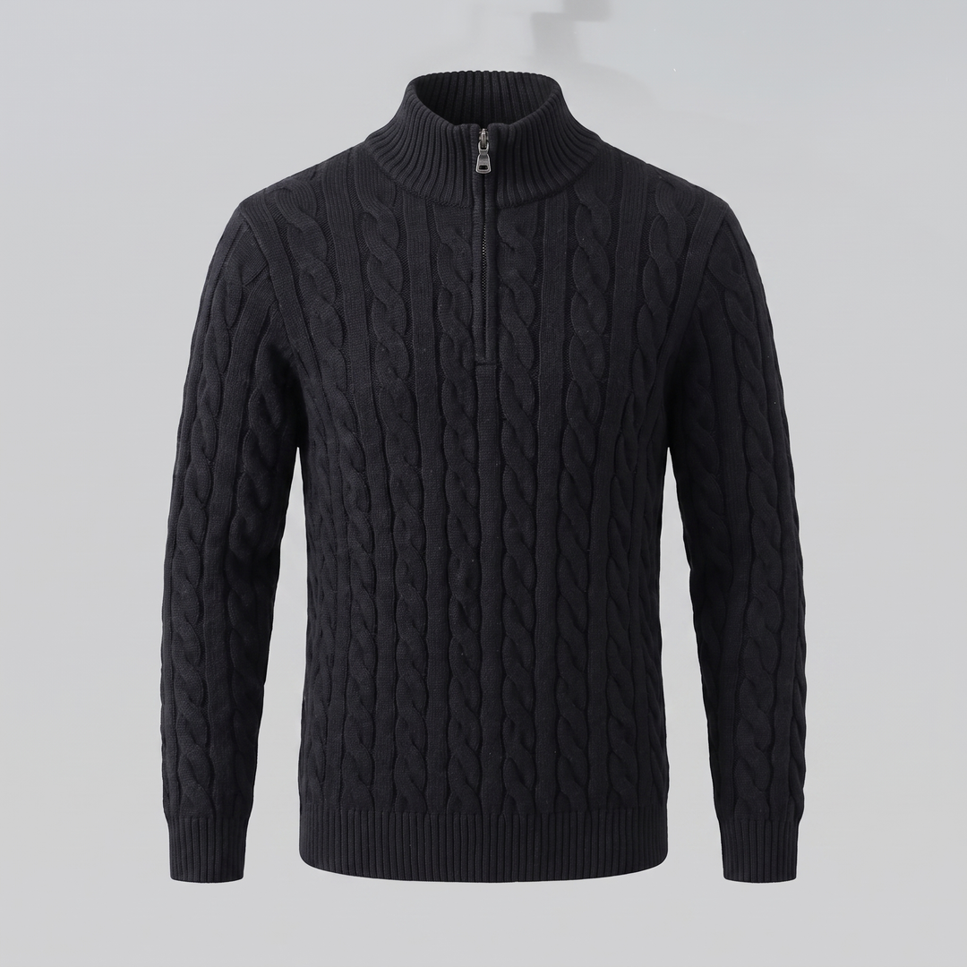 Men's Cable Knit Half-Zip Sweater