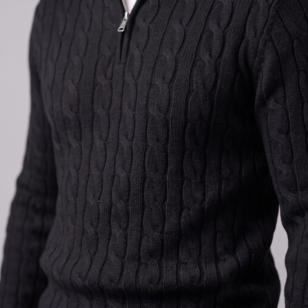 Men's Cable Knit Half-Zip Sweater