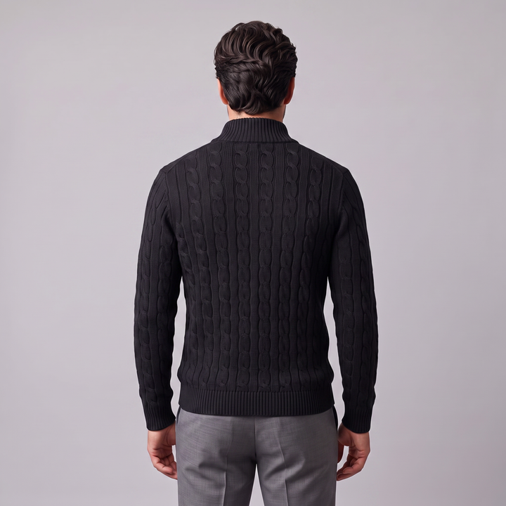 Men's Cable Knit Half-Zip Sweater