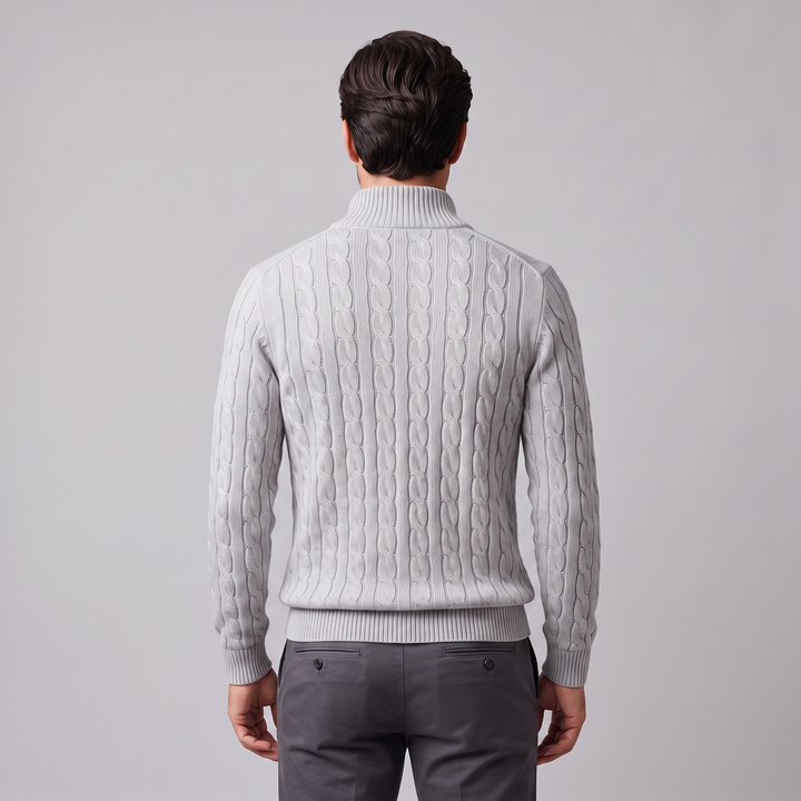 Men's Cable Knit Half-Zip Sweater