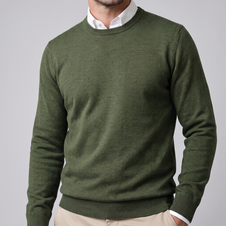 Men's Fine Knit Crew Neck Sweater