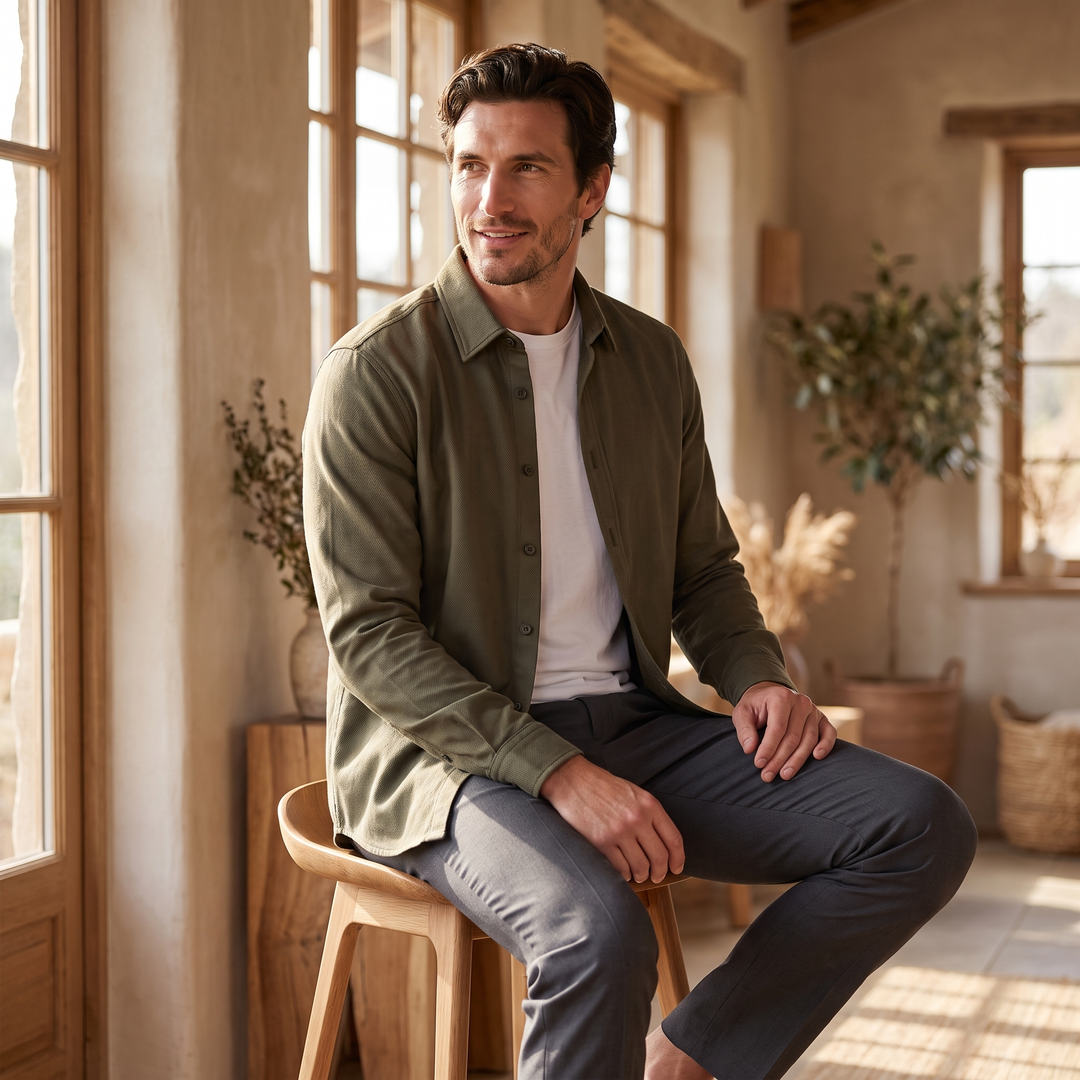 Men's Relaxed Viscose Autumn Overshirt