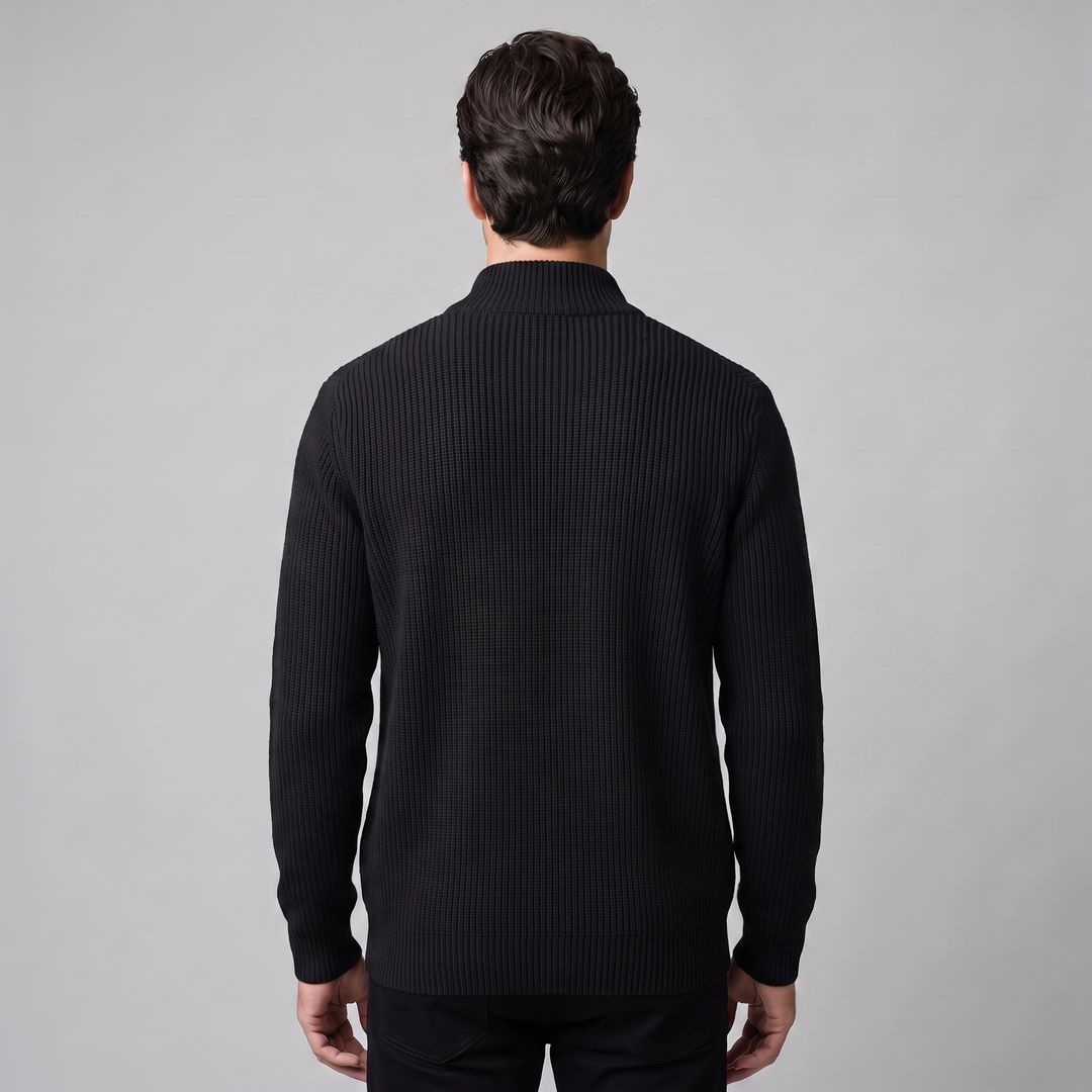 Men's Ribbed Full-Zip Knit Cardigan