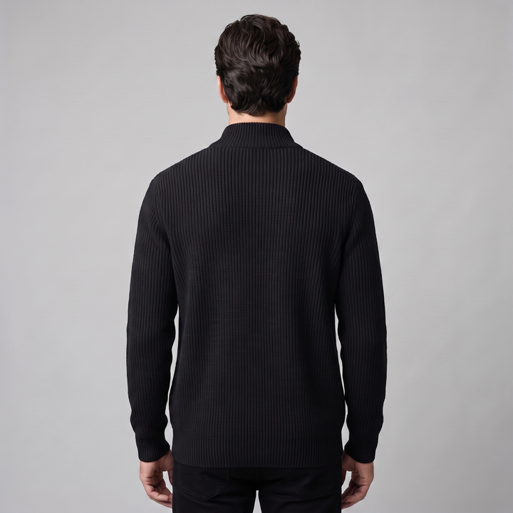 Men's Ribbed Full-Zip Knit Cardigan