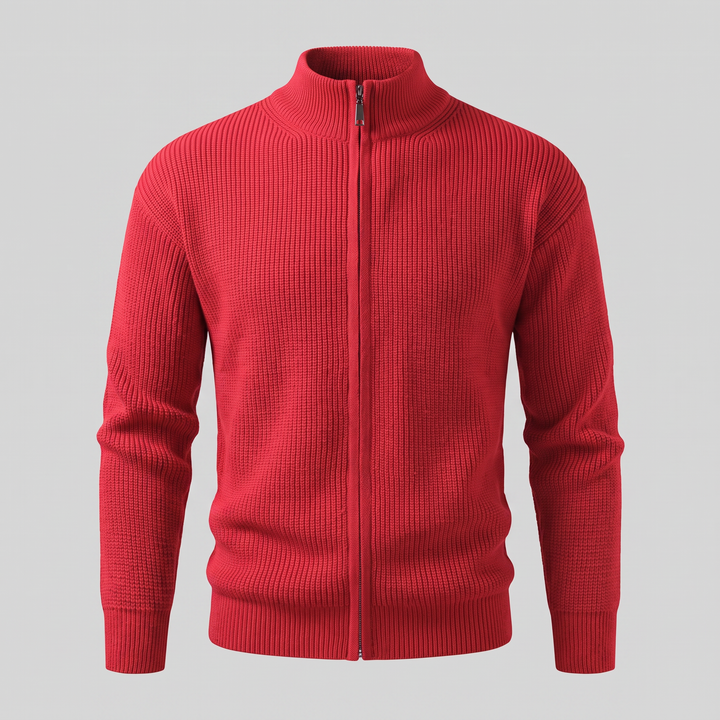 Men's Ribbed Full-Zip Knit Cardigan