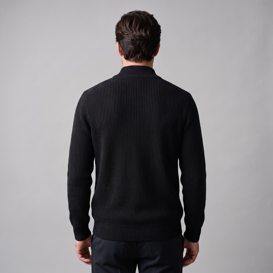Men's Ribbed Wool Full-Zip Cardigan