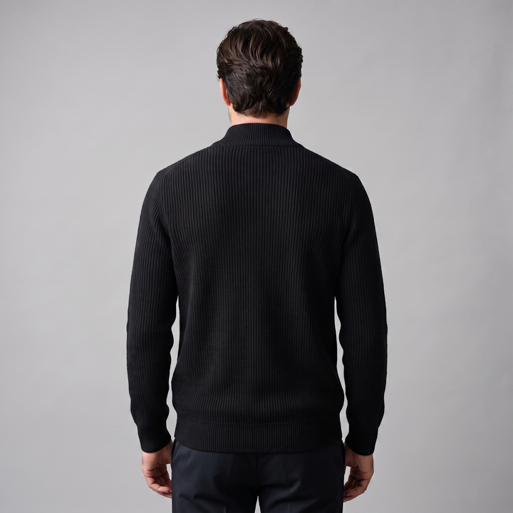 Men's Ribbed Wool Full-Zip Cardigan