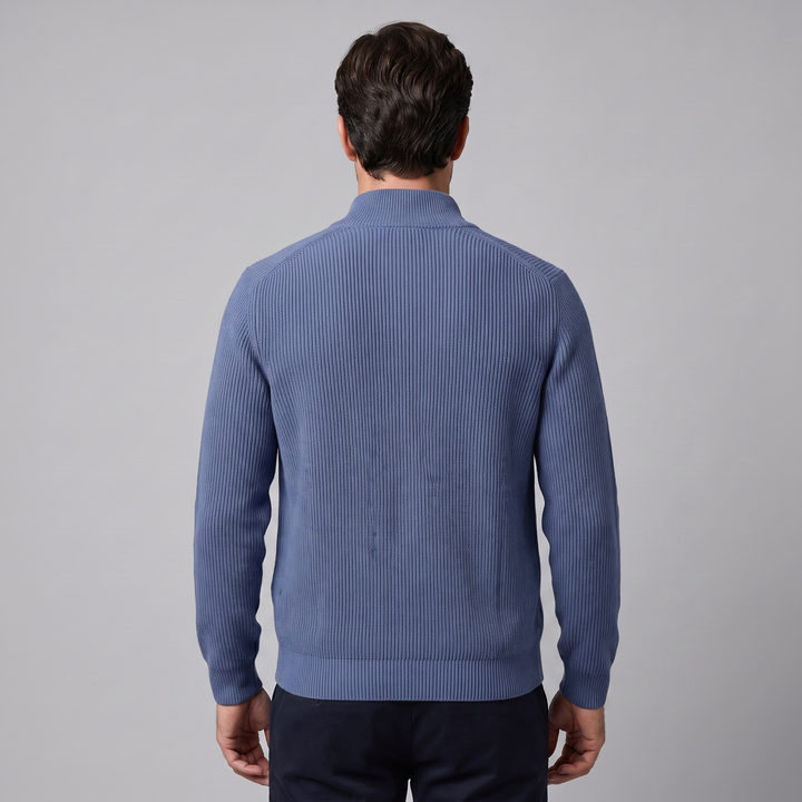Men's Ribbed Wool Full-Zip Cardigan