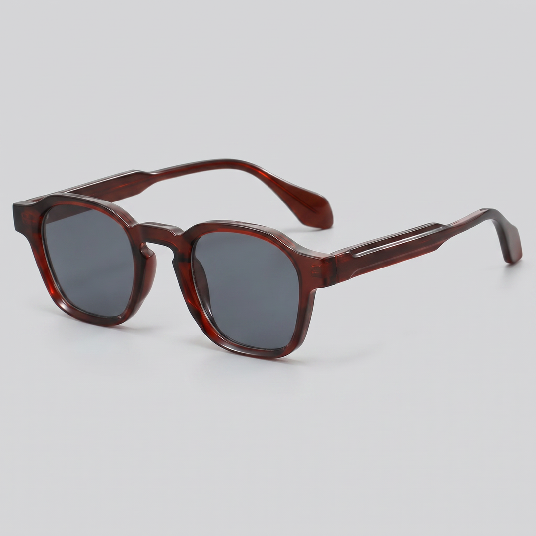 Men's Vintage Square Sunglasses with Dark Lenses