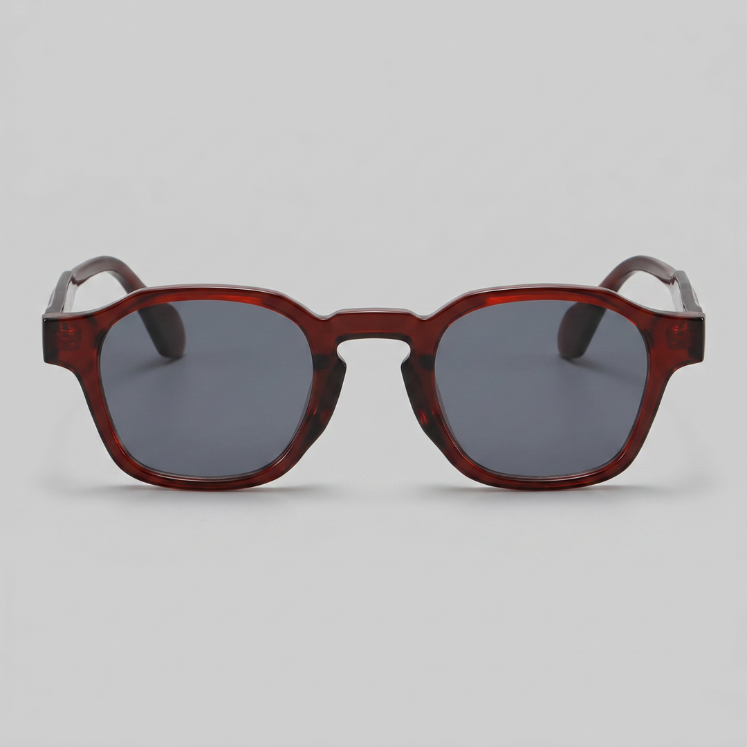 Men's Vintage Square Sunglasses with Dark Lenses