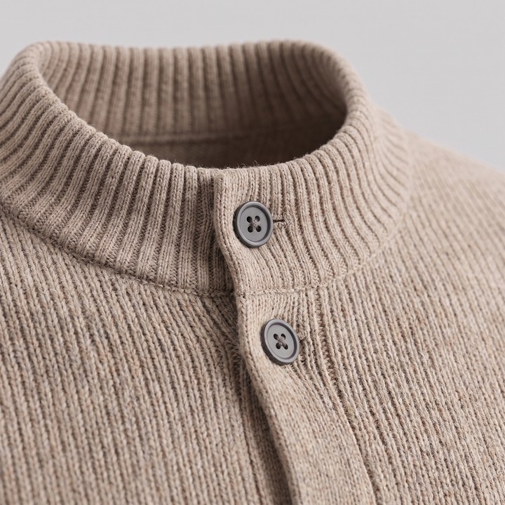 Men's Wool Button-Front Cardigan