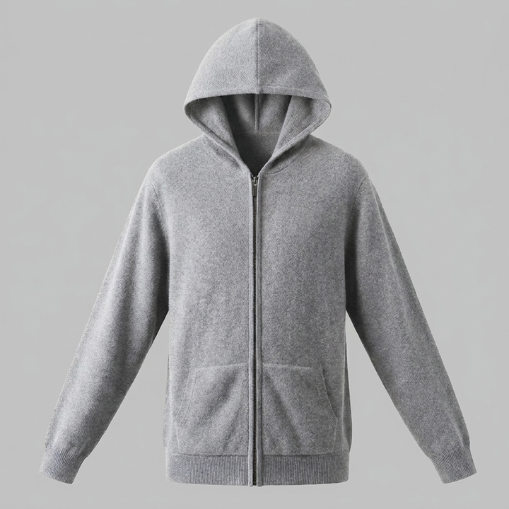 Men's Wool Full-Zip Knit Hooded Cardigan
