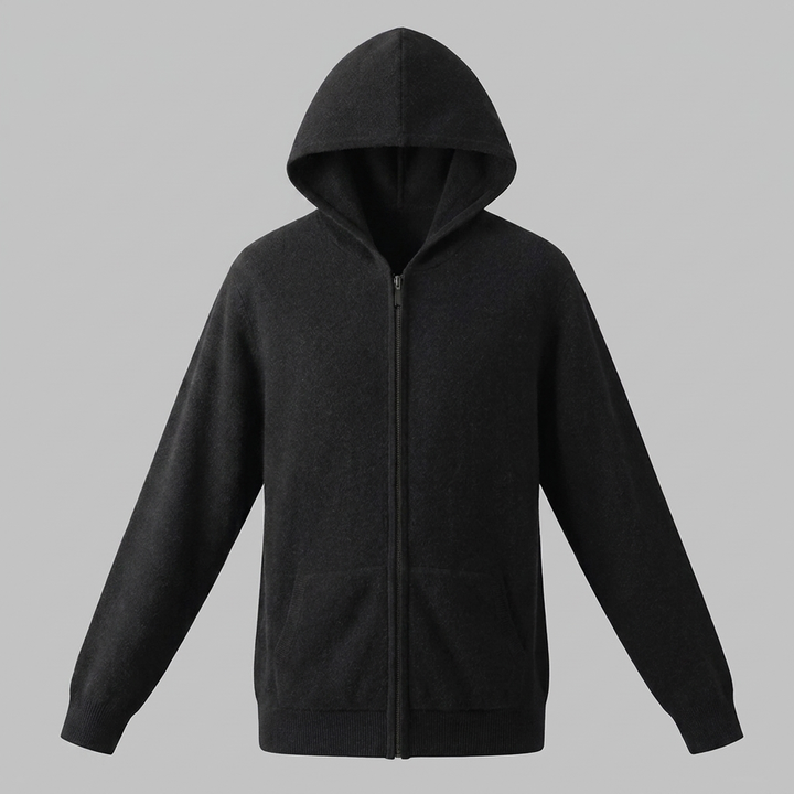 Men's Wool Full-Zip Knit Hooded Cardigan