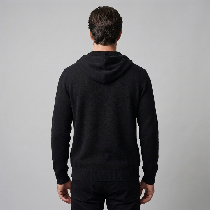 Men's Wool Full-Zip Knit Hooded Cardigan