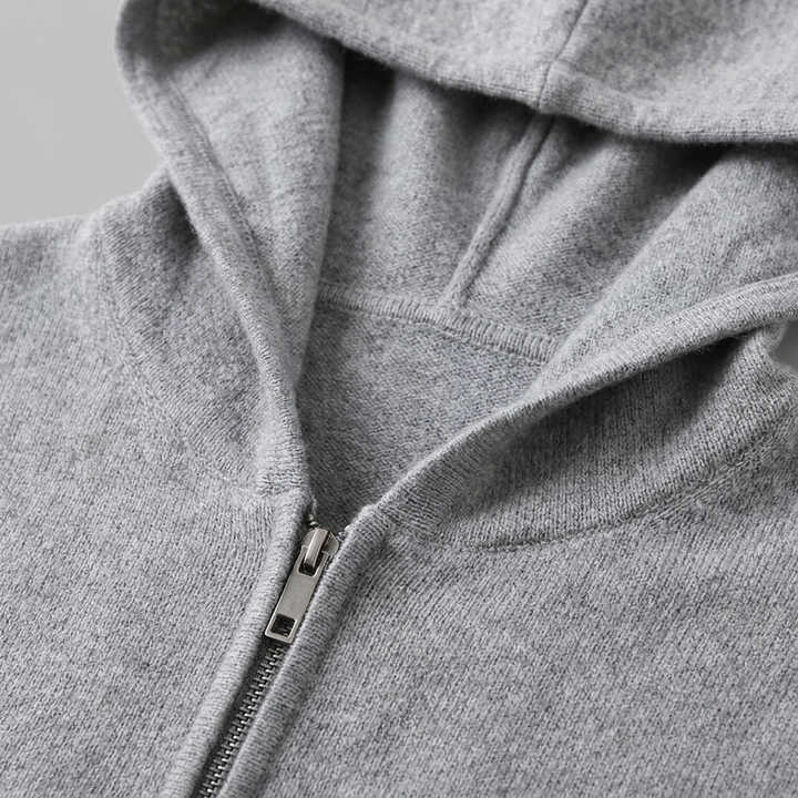 Men's Wool Full-Zip Knit Hooded Cardigan