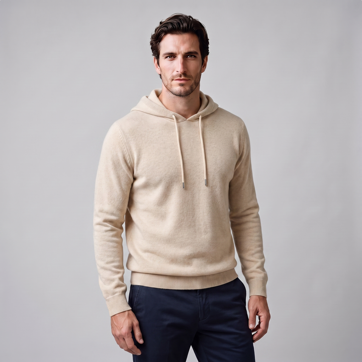 Men's Wool Knit Drawstring Hoodie