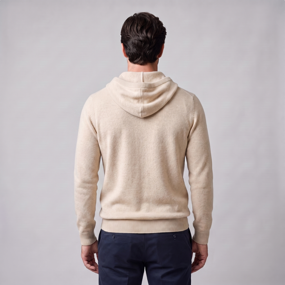 Men's Wool Knit Drawstring Hoodie