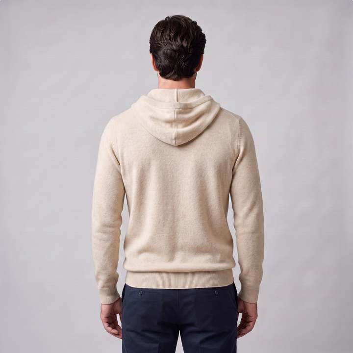 Men's Wool Knit Drawstring Hoodie