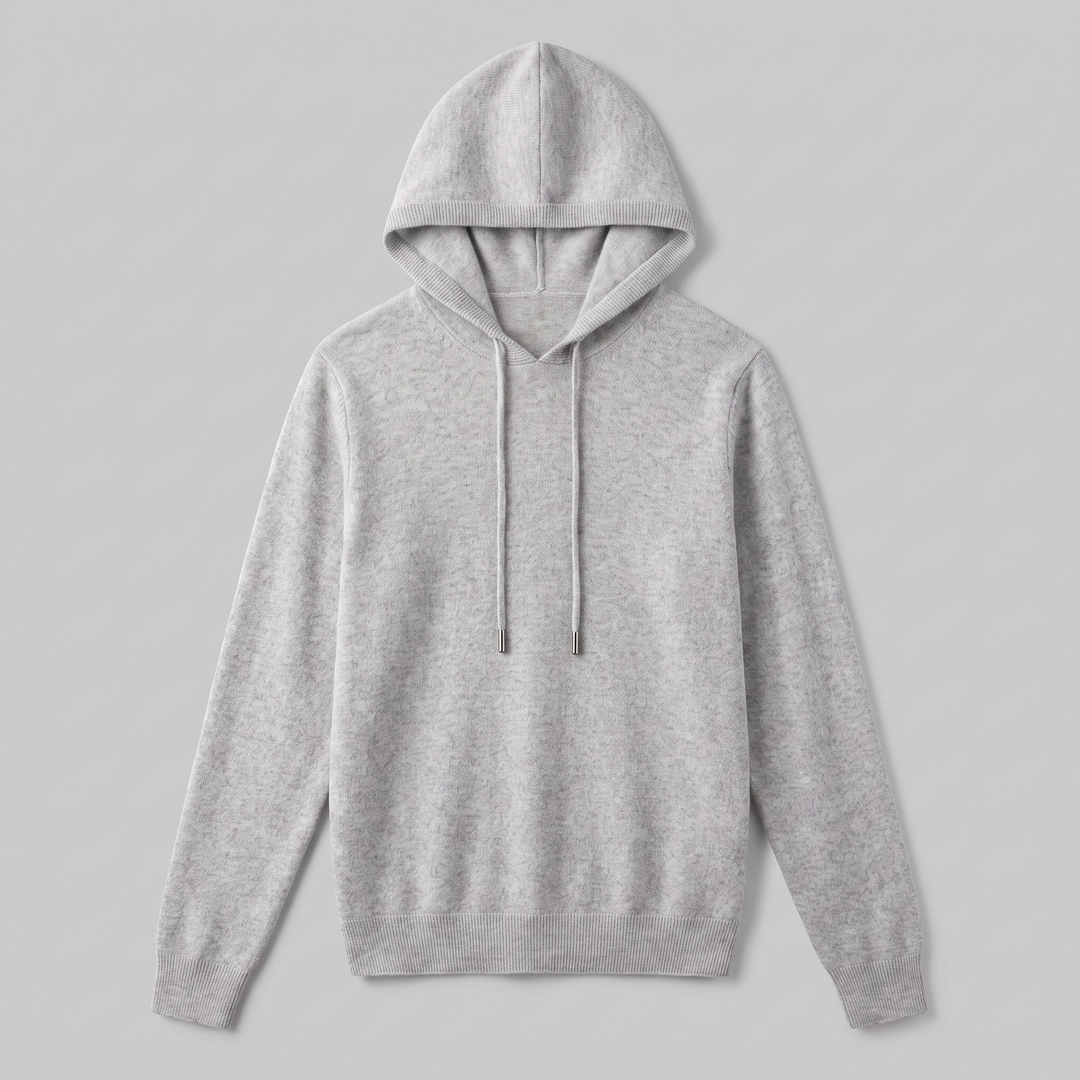 Men's Wool Knit Drawstring Hoodie