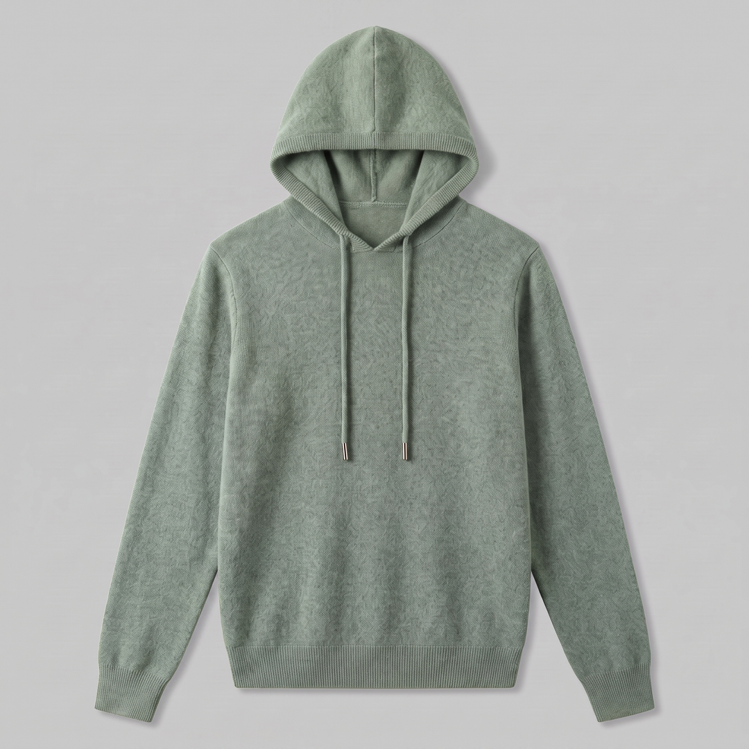 Men's Wool Knit Drawstring Hoodie