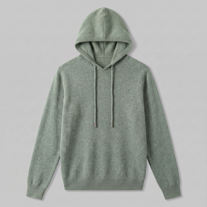 Men's Wool Knit Drawstring Hoodie