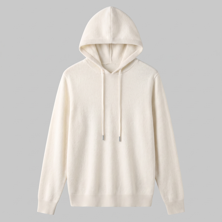 Men's Wool Knit Drawstring Hoodie
