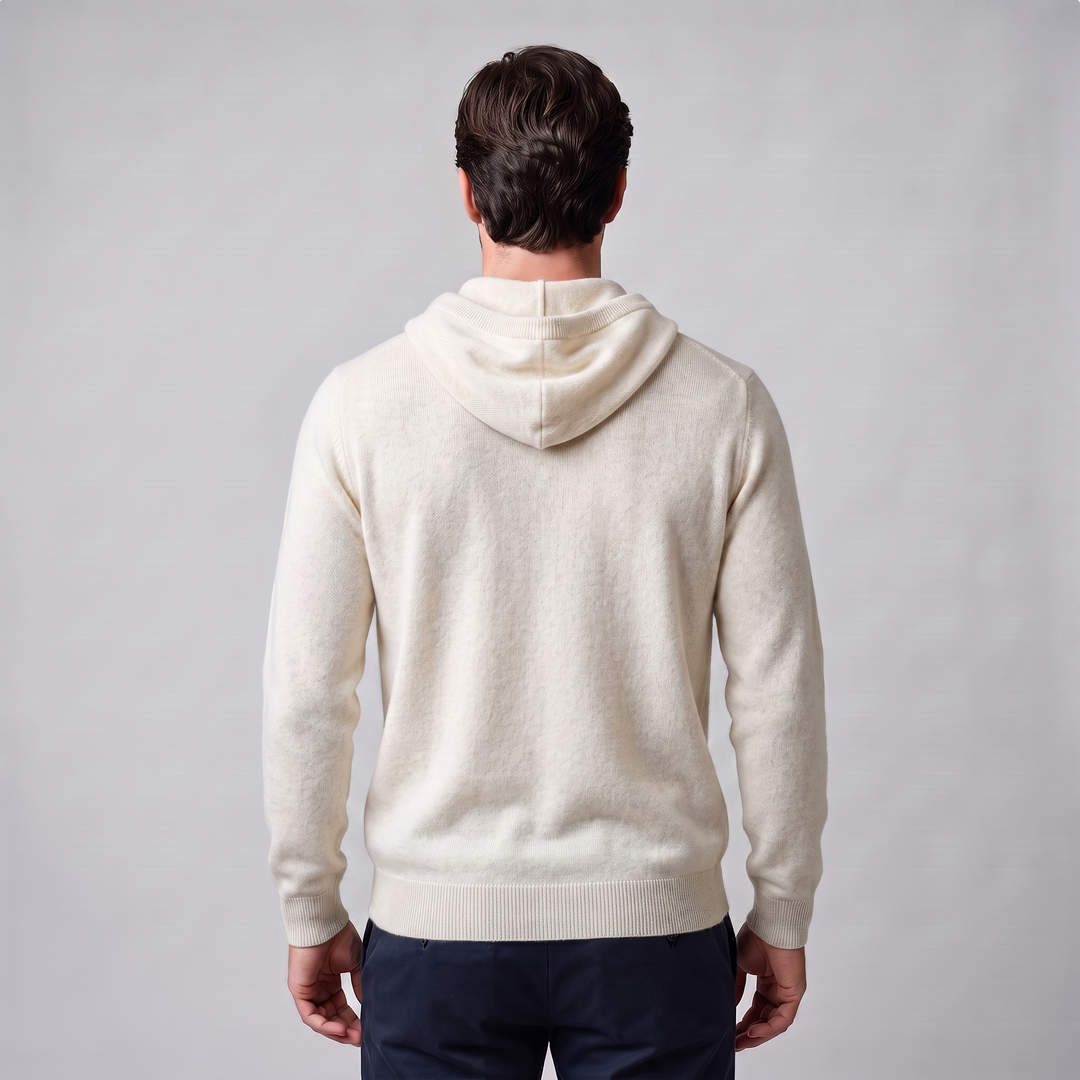 Men's Wool Knit Drawstring Hoodie