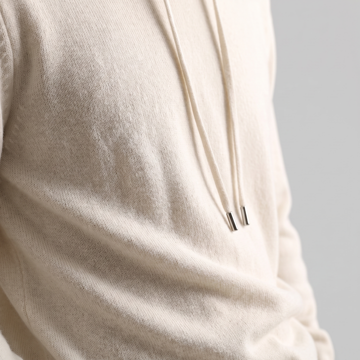 Men's Wool Knit Drawstring Hoodie