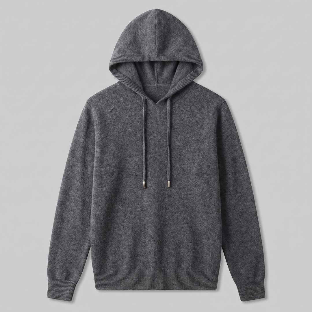 Men's Wool Knit Drawstring Hoodie
