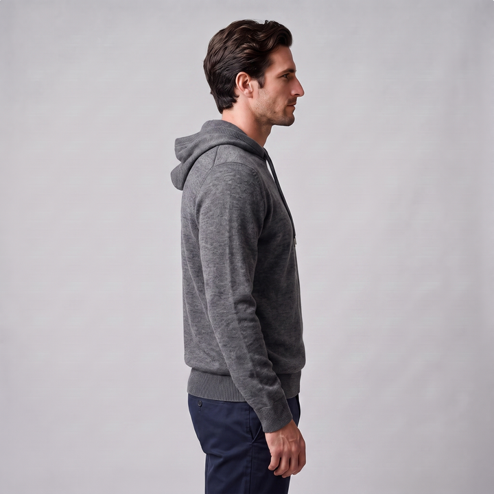 Men's Wool Knit Drawstring Hoodie