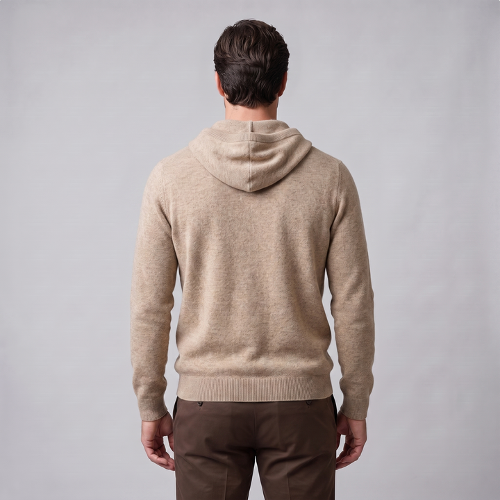Men's Wool Knit Drawstring Hoodie