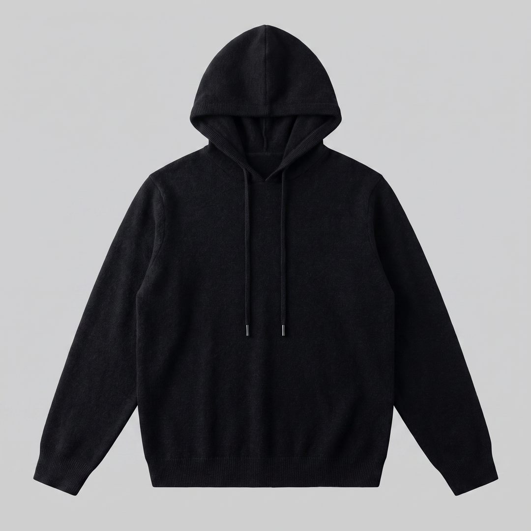 Men's Wool Knit Drawstring Hoodie